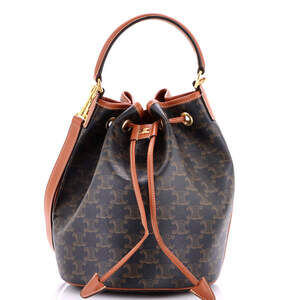 Celine Clara Bucket Bag Triomphe Coated #224317C22B